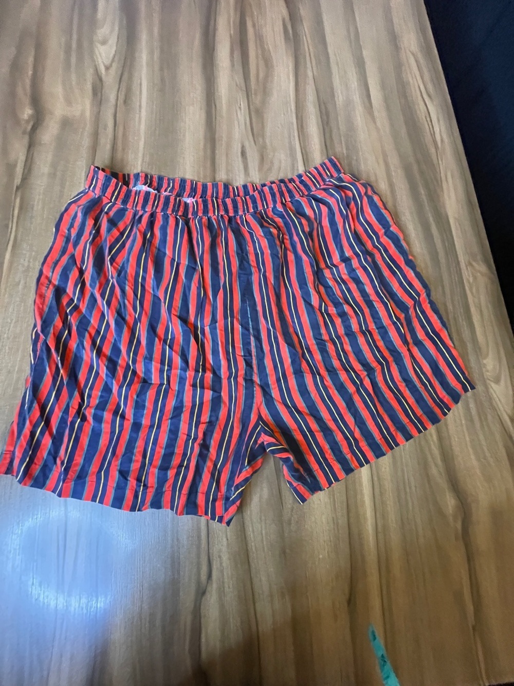 Christian Dior  Monsieur Silk  Men's Red and Navy Striped Shorts XL